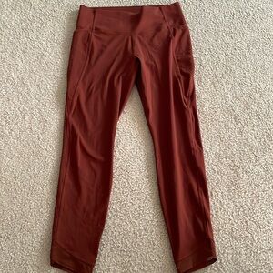 All in motion target brand high waisted leggings. Size L. Rust color